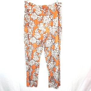 Nina Parker Wide Leg Floral Pants Size 3X Pockets Stretch Pull-on Hi-Rise